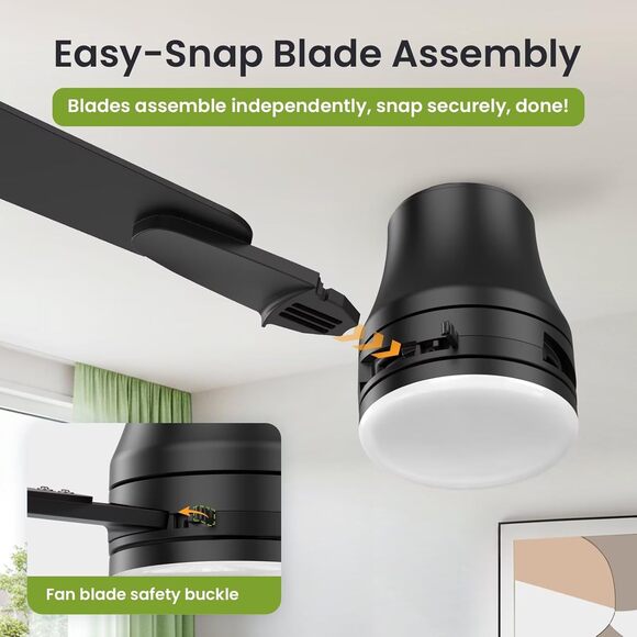 New 42” Low Profile Modern Ceiling Fan With LED Light and Remote - Picture 6 of 8